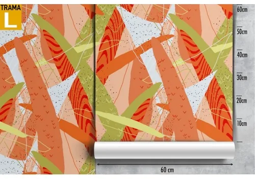 Abstract modern orange branches wallpaper. 2