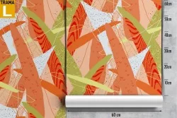 Abstract modern orange branches wallpaper.
