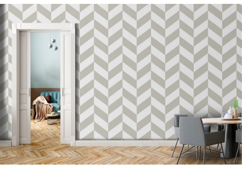 Geometric wallpaper decoration with grey stripes.
