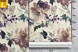 Carta da Parati fiori bianchi natura astratta.