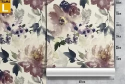 Carta da Parati fiori bianchi natura astratta.