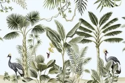 Carta da Parati Design e Stili Flora e Fauna Paesaggi e Natura Alberi animali Tropicale