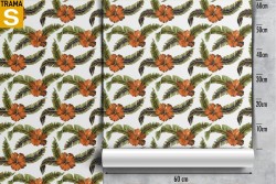 Carta da Parati Design e Stili Flora e Fauna Fiori Foglie Natura Tropicale