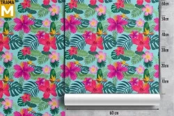 Carta da Parati Fiori Foglie Moderna Natura Tropicale