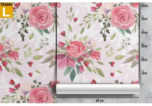Pink roses nature pattern vintage wallpaper. 2