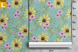 Carta da Parati girasoli fiori natura pattern.