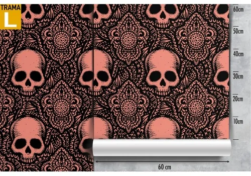 Dark skulls and damask wallpaper. 2