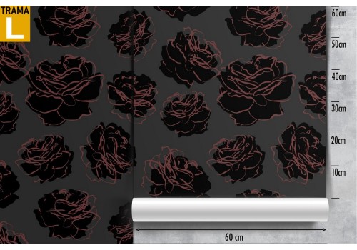 Black flowers nature pattern modern design wallpaper. 2