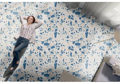 Blue and white marble surface wallpaper.