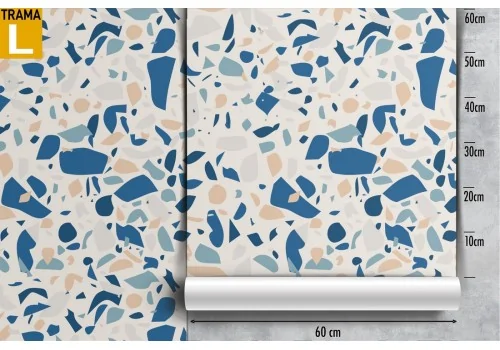 Carta da Parati superficie marmo azzurro e bianco. 2