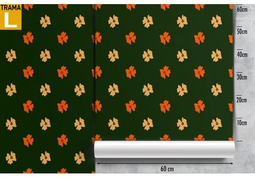 Vintage stylized flower wallpaper in orange and yellow. 2