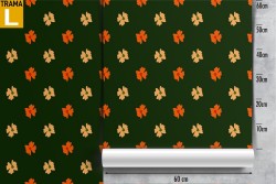 Vintage stylized flower wallpaper in orange and yellow.