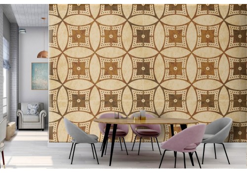 Vintage geometric tile wallpaper.
