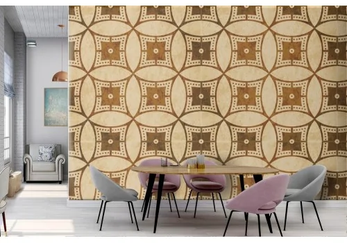 Vintage geometric tile wallpaper.