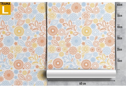 Wallpaper with stylized flowers and leaves in vintage nature style. 2