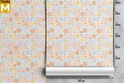 Stylized Vintage Wallpaper Flowers Leaves Nature