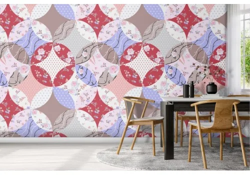 Modern geometric wallpaper circles and shapes.
