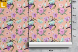 Carta da Parati fiori lilla e viola natura design moderno.