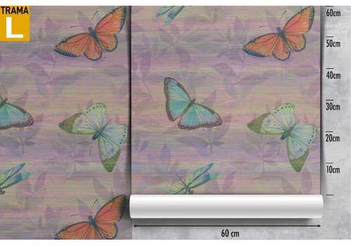 Wallpaper with leaves and butterflies nature pattern. 2
