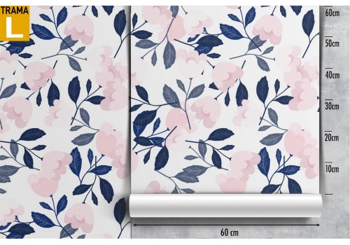 Pink and blue nature leaves wallpaper pattern. 2