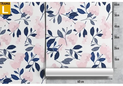 Pink and blue nature leaves wallpaper pattern. 2