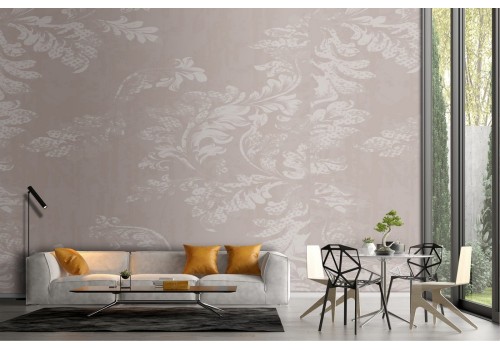 Wallpaper with stylized leaves, refined nature design.
