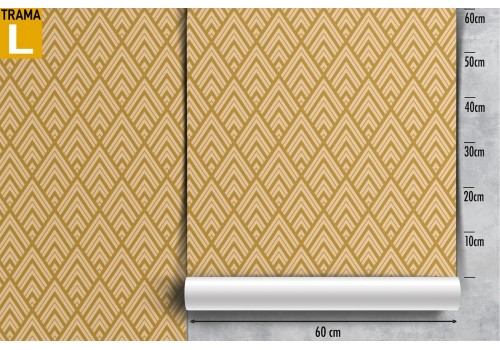 Geometric wallpaper decoration vintage yellow diamonds. 2