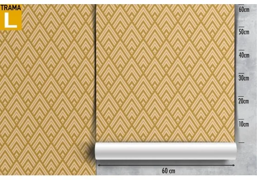 Geometric wallpaper decoration vintage yellow diamonds. 2