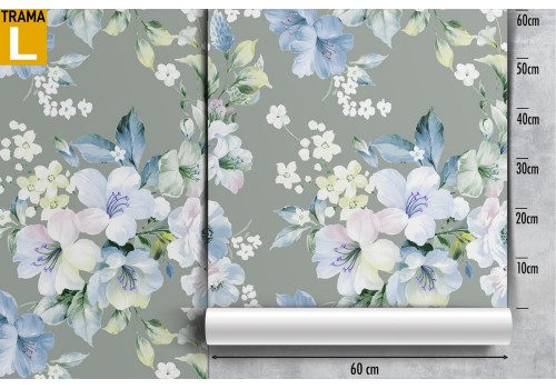 Refined white flowers wallpaper nature vintage pattern. 2