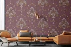 Vintage bordeaux damask wallpaper.