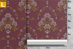 Vintage bordeaux damask wallpaper.
