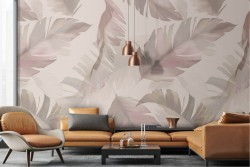 Carta da Parati foglie natura pattern design.