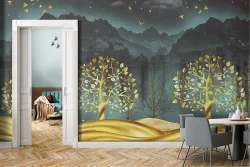 Carta da Parati Astratta Foreste e Alberi Luxury