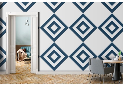 Geometric rhombus wallpaper tile pattern.