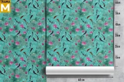 Wallpaper Flowers Animals Modern Oriental Zen Nature