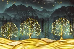 Carta da Parati Design e Stili Flora e Fauna Paesaggi e Natura Astratta Foreste e Alberi Luxury