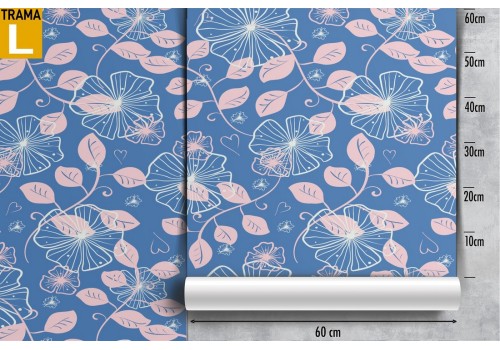 Wallpaper with stylized blue and pink leaves nature. 2