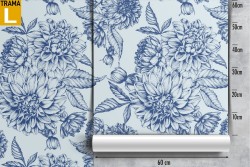 Wallpaper with stylized vintage flowers, nature and leaves.