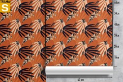 Wallpaper Design and Styles Flora and Fauna Stylized Tropical Nature Leaves