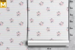 Carta da Parati Fiori Natura Righe e Onde Vintage