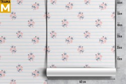 Vintage Nature Flowers Wallpaper Stripes and Waves