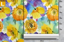 Carta da Parati fiori gialli design moderno natura.