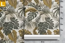 Carta da Parati foglie tropicali vintage natura.