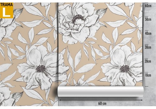 Wallpaper with stylized flowers and vintage nature leaves. 2