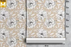 Carta da Parati Fiori Natura Stilizzata Vintage