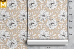 Stylized Vintage Nature Flowers Wallpaper