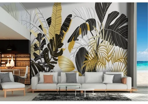 Wallpaper nature stylized leaves and trees