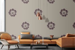 Stylized flowers nature gray wallpaper.