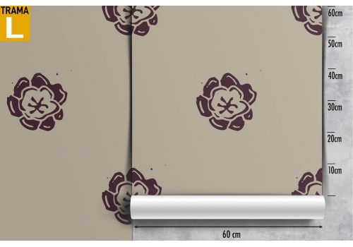 Carta da Parati fiori stilizzati natura grigio. 2