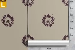 Carta da Parati fiori stilizzati natura grigio.